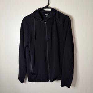 old navy mens active dynamic fleece size medium full zip jacket black hooded